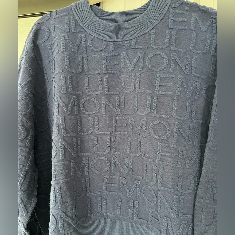 lululemon athletica Textured Logo Crewneck Sweater in Slate Blue